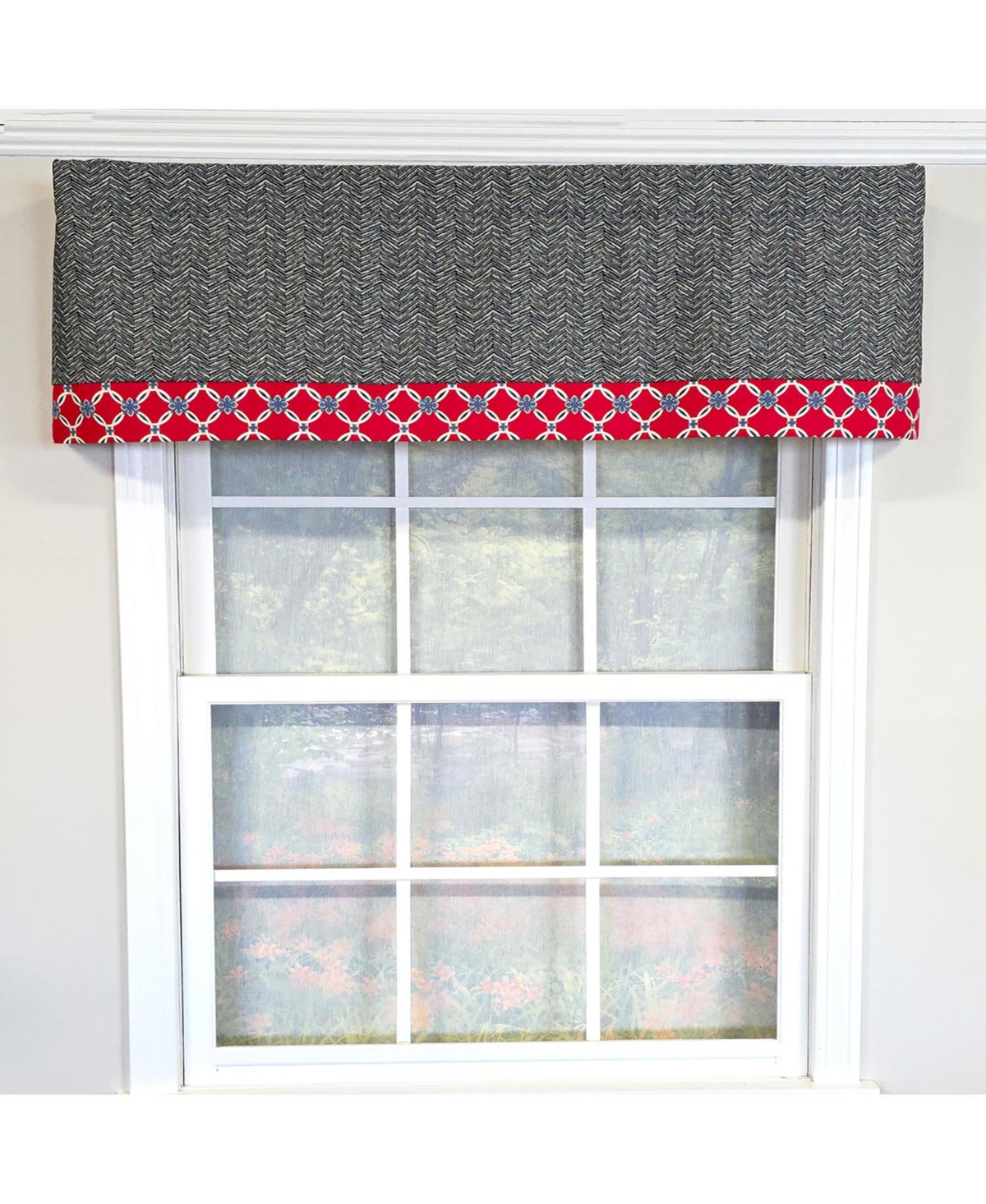Rlf Home 100% Cotton Brazil Banded Fully lined Windows Rod Pocket Valance 50" x 16" Red