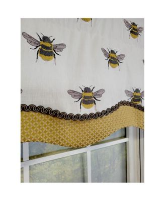 Busy Bee Glory 3" Rod Pocket Lining Luxurious and Elegant Window Treatment Valance 50" x 16" Honey