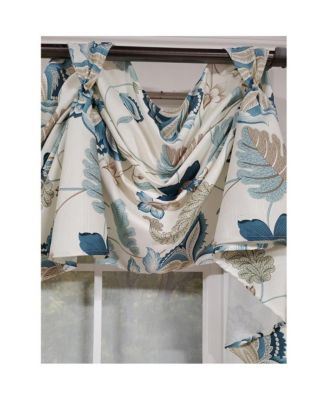 Samanta 3" Tab Top Luxurious and Elegant Window Treatment 3-Scoop Victory Swag 56" x 18" Blue