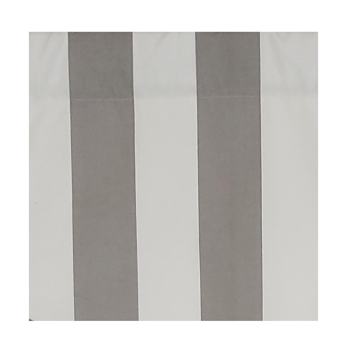 Rlf Home Cabana Stripe Cornice 3" Rod Pocket Lining Luxurious and Elegant Window Treatment Valance 50" x 17" Gray