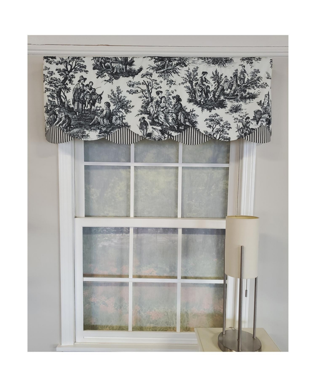 Rlf Home 3" Rod Pocket High Quality Fabric Glory Days Petticoat Valance for Windows 50" x 15" Black