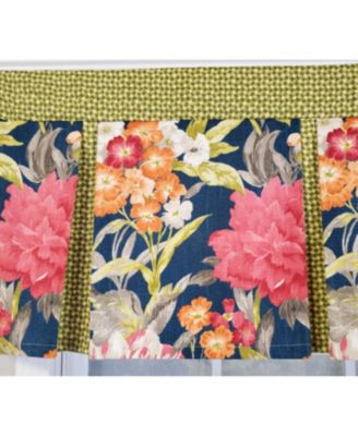 3" Rod Pocket High Quality Fabric Queen's Favor Pleated Valance for Windows 50" x 16" Marine