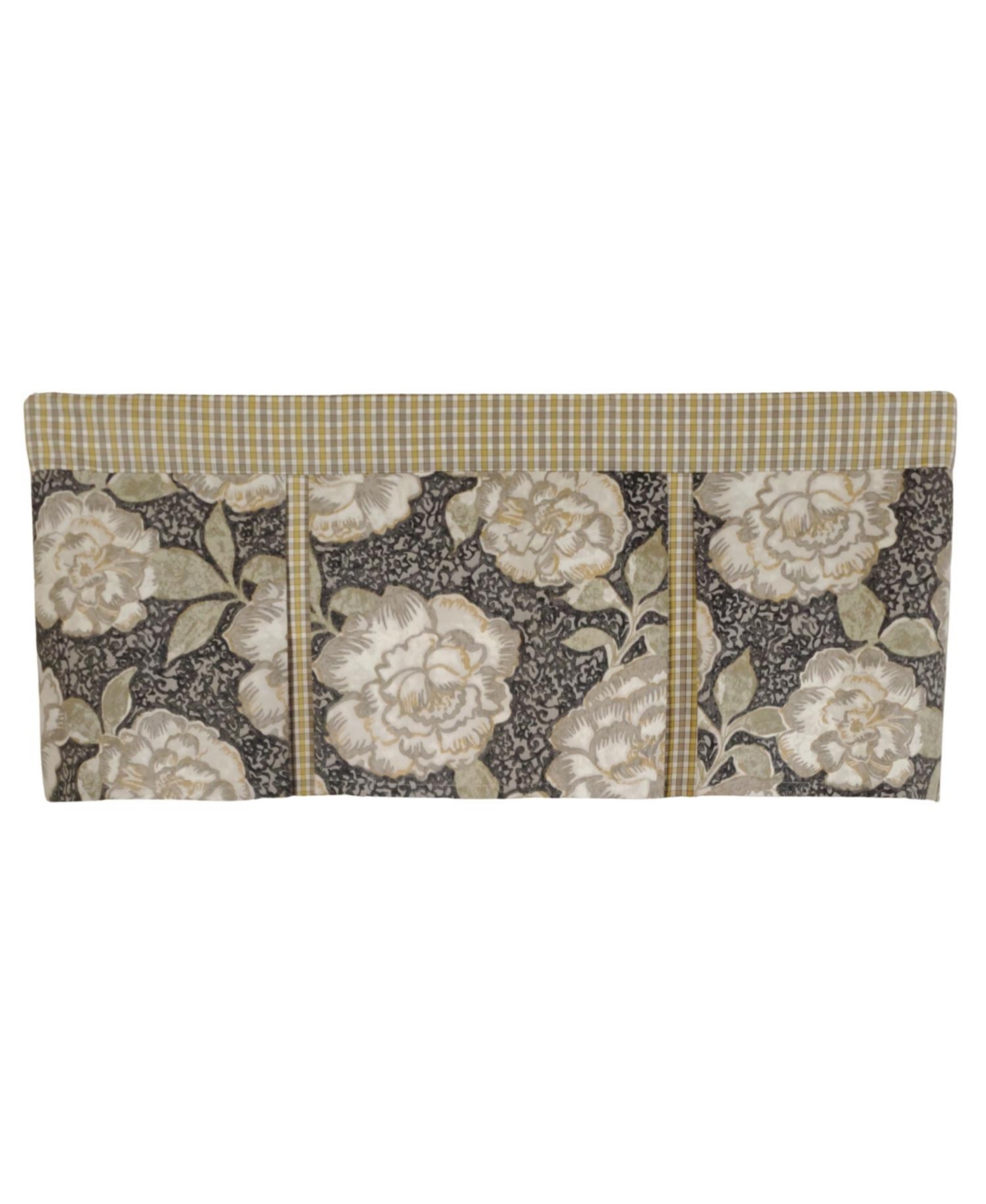 Rlf Home 3" Rod Pocket High Quality Fabric Peony Ball Pleated Valance for Windows 50" x 16" Gray