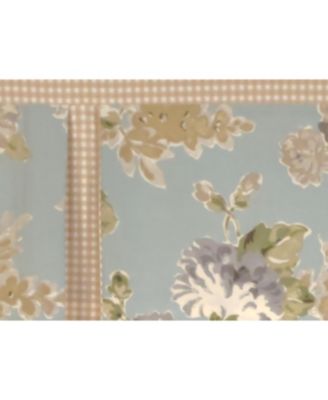 3" Rod Pocket High Quality Fabric Floral Essence Pleated Valance for Windows 50" x 16" Blue