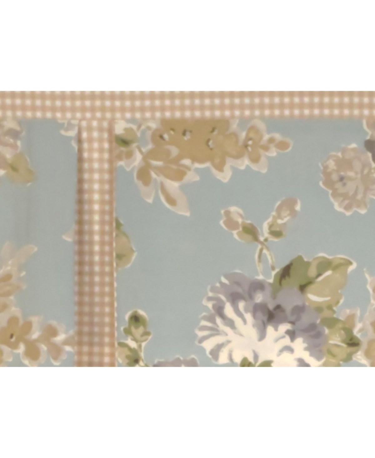 Rlf Home 3" Rod Pocket High Quality Fabric Floral Essence Pleated Valance for Windows 50" x 16" Blue