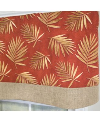 100% Cotton Hawthorn Banded With Poly/Cotton Ivory lining Rod Pocket Valance 50" x 17" Red