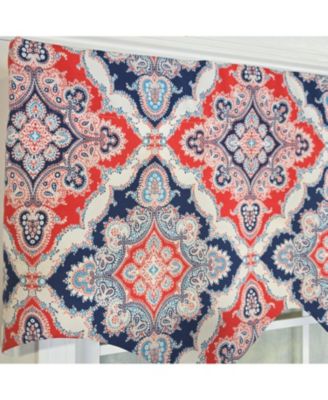 100% Cotton Coventry Regal  Fully lined Windows Rod Pocket Valance 50" x 17"  Navy