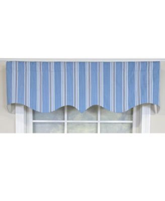100% Cotton Freya Stripe Regal  Fully lined Windows Rod Pocket Valance 50" x 17"  Blue