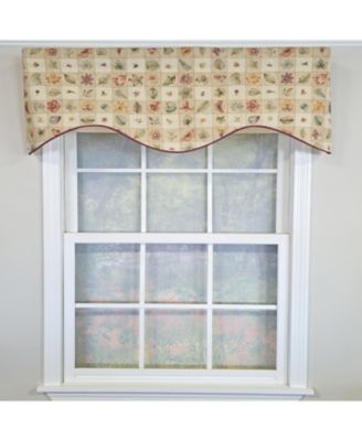 Botanical Cornice Valance - 100% Cotton with Ivory Lining 50" x 17"  Beige
