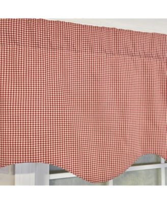 100% Cotton Gingham Regal With Poly/Cotton Ivory lining Rod Pocket Valance 50" x 16" Red