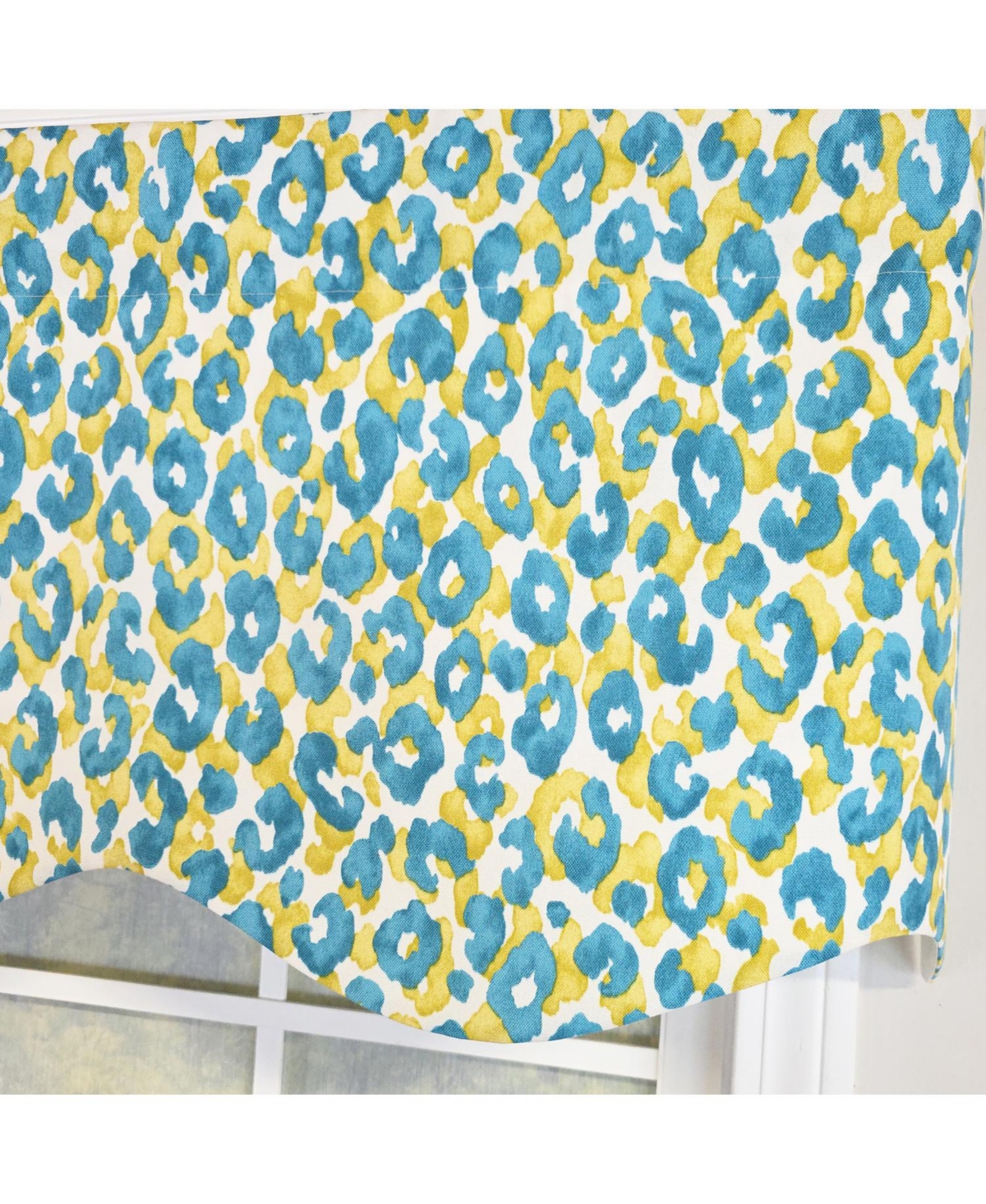 Rlf Home 100% Cotton Marrakesh Provance Fully lined Windows Rod Pocket Valance 50" x 15" Green