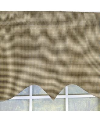 100% Cotton Pin Check Regal  Fully lined Windows Rod Pocket Valance 50" x 17"  Black