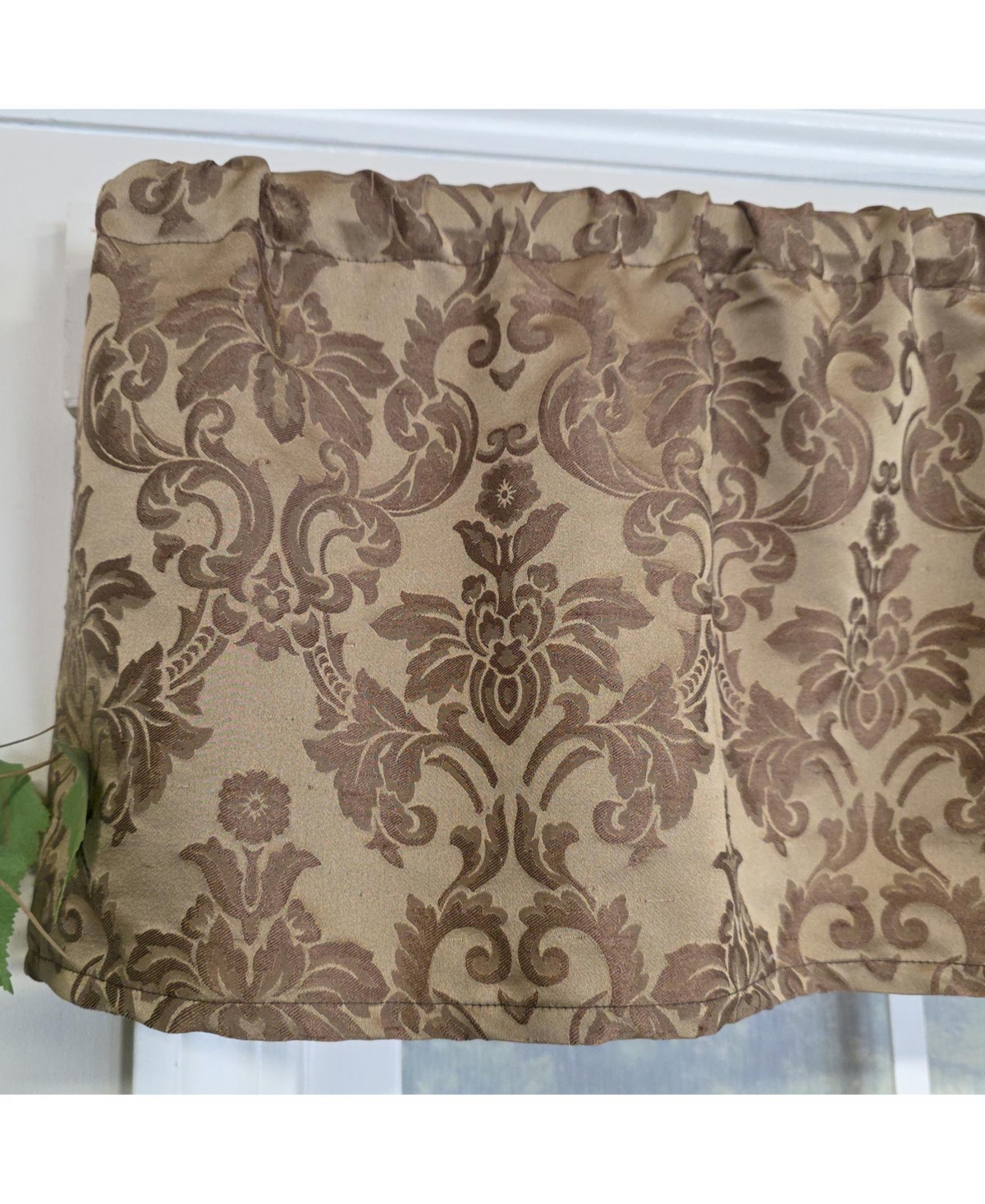 Rlf Home 100% Cotton Marruecos Tailored Unlined Windows Rod Pocket Valance 51" x 12" Brown
