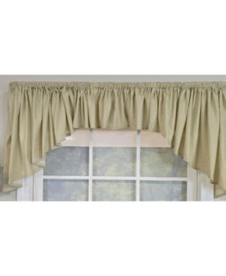 100% Cotton 3-PC Crosswell Center/Jabot set Fully lined Rod Pocket Valance 75" x 23"  Sage