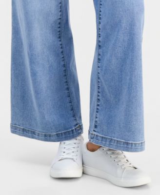 Petite High-Rise Zip-Fly Wide-Leg Jeans, Macy's Exclusive 