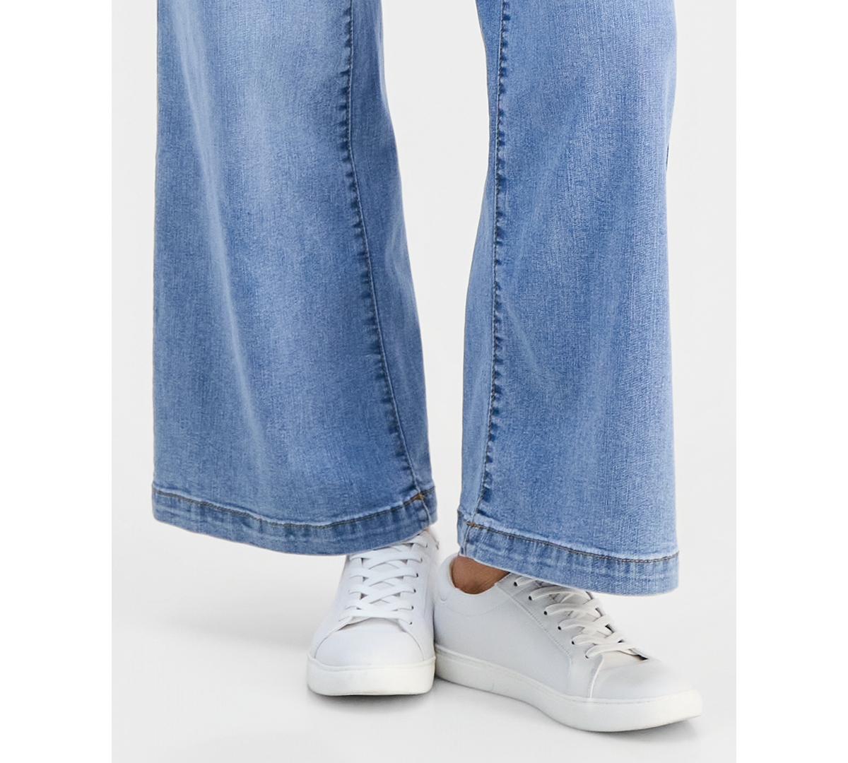 Style & Co Petite High-Rise Zip-Fly Wide-Leg Jeans, Macy's Exclusive