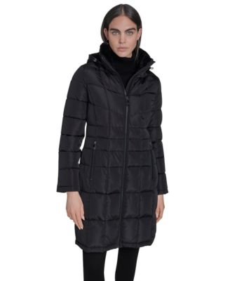 Calvin Klein - Women's Hooded Stand Collar Puffer Coat
