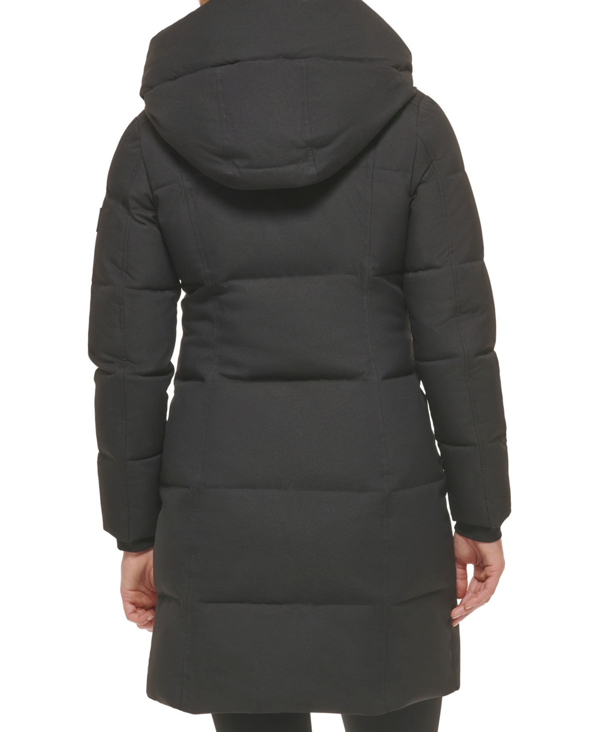 Calvin Klein Women's Stand Collar Hooded Puffer Coat In Black