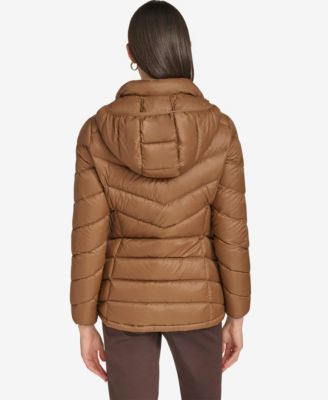 Women's Short Faux Fur Collar Puffer Jacket