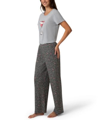 Women's 2-Piece Embellished Short Sleeve Pajama Set