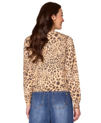 Petite Round Neck Printed Sweater