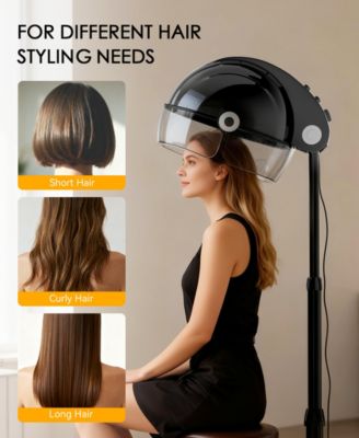 Professional Ionic Standing Hair Dryer with Temperature and Speed Adjustment, 60-Minute Timer, Height Adjustable Design