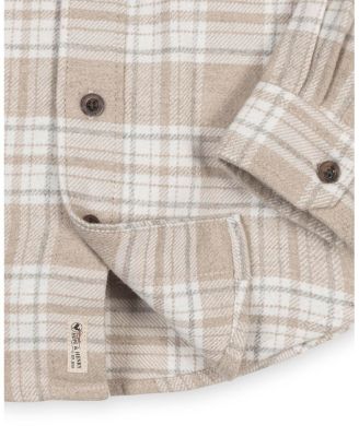 Boys Organic Long Sleeve Flannel Shirt with Double Flap Pockets