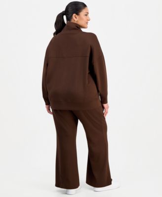 Plus Size Scuba High Neck Tunic  & Flare-Leg Bottoms, Macy's Exclusive 