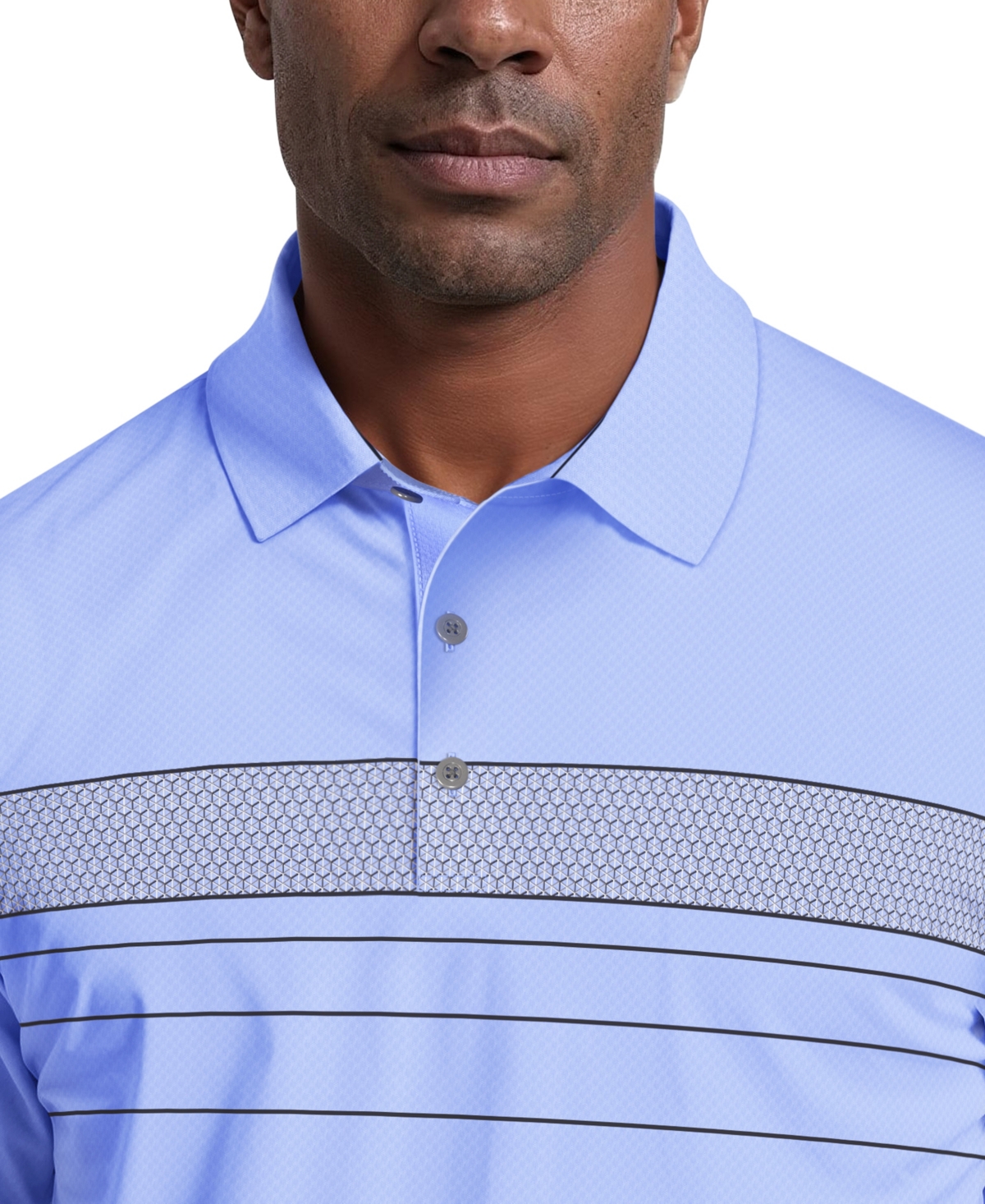 Pga Tour Men's Short-Sleeve Engineered Chest Stripe Polo Shirt