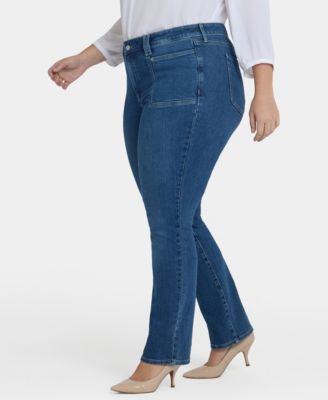 Plus Size Marilyn Straight Front Patch Pockets Jeans