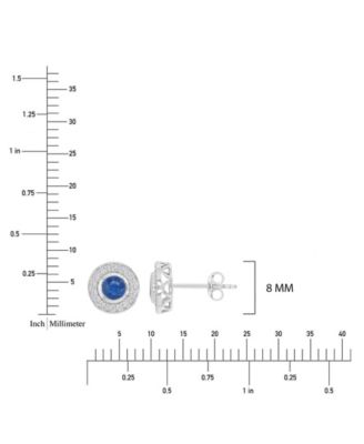 Sapphire (0.76 ct. t.w.) & Diamond Circle Stud Earrings