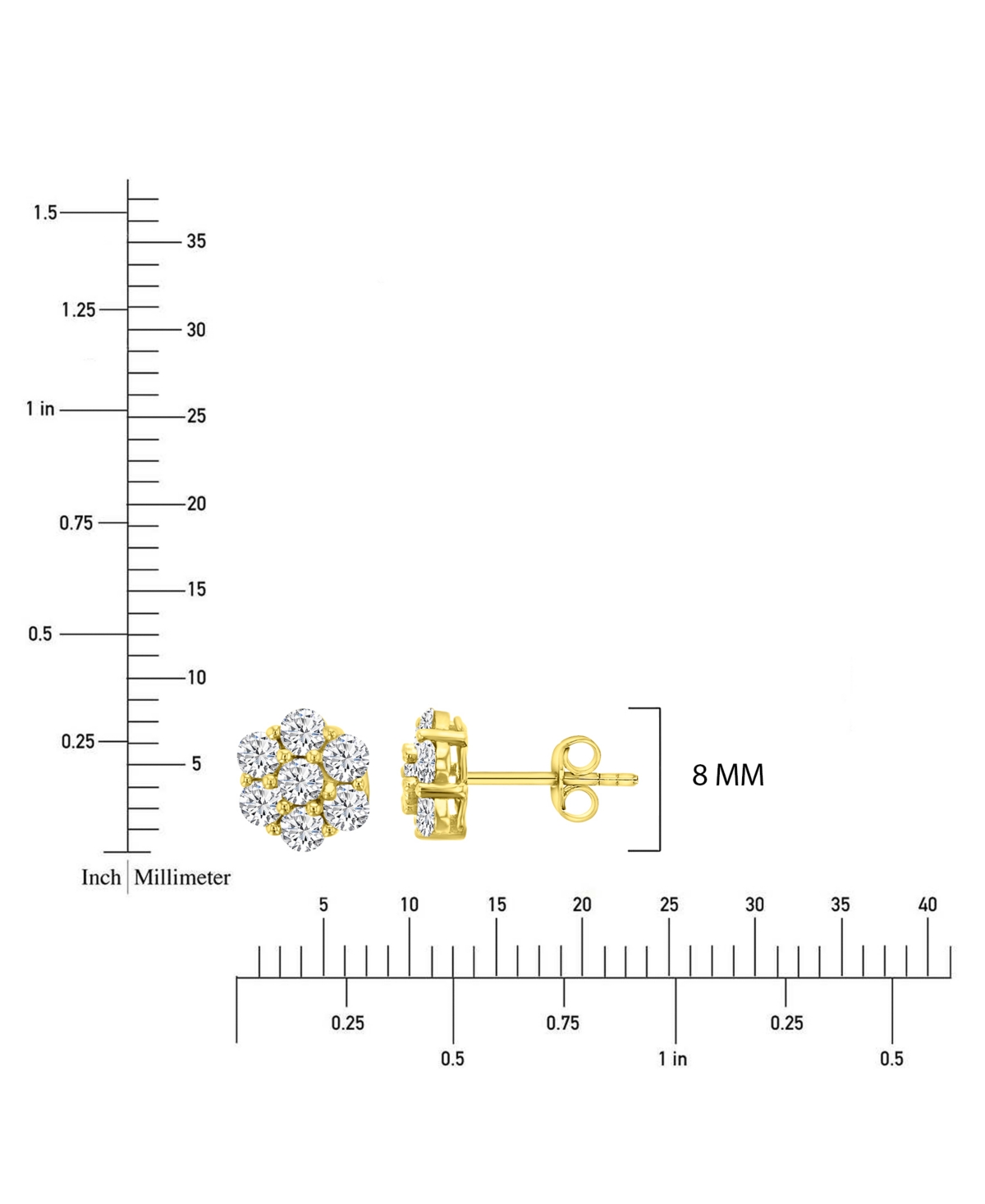 Macy's Cubic Zirconia Micro Pave Cluster Stud Earrings