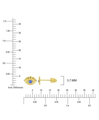 14K Yellow Gold Evil Eye Screw Back Stud Earrings