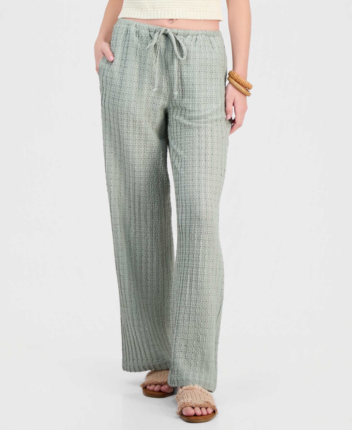 Indigo Rein Juniors' Textured Drawstring Beach Pants