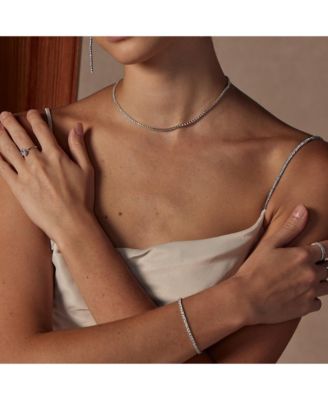 Sterling Silver 18k Gold Plated Cherie Tennis Necklace Holiday Gift Idea