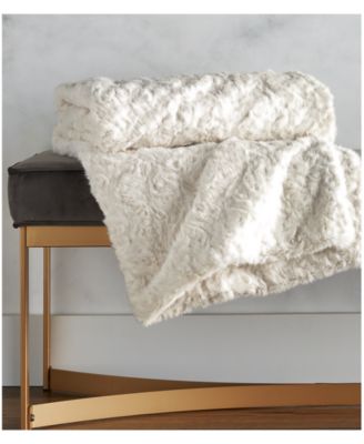 Sculpted Persian Faux Fur Throw, 50" x 60", Macy's Exclusive
