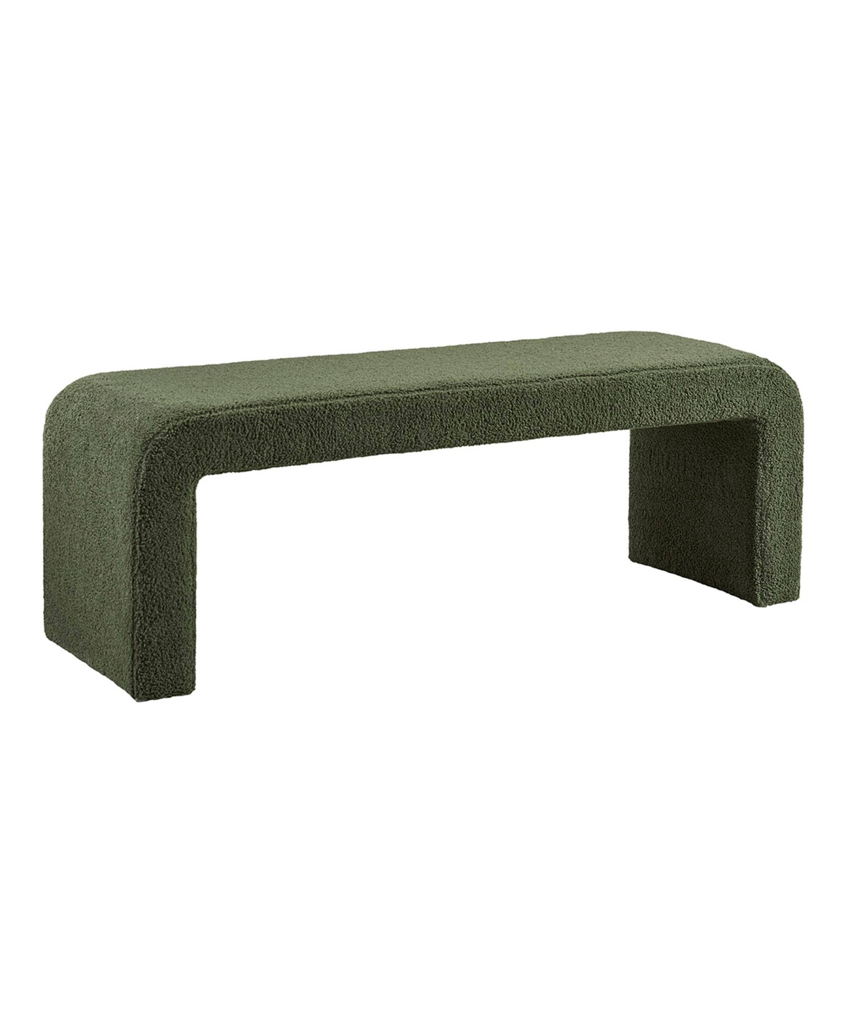Ink+ivy Steve 52"w Boucle Waterfall Bench In Green