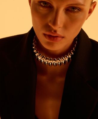 Women's Embossed Rigid Choker Collar