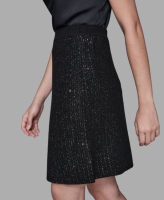 Women's Sequined Knit Short Skirt