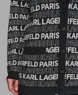 Women's Linear V-Neck Cardigan Sweater