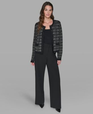 Women's Lurex Logo Cardigan Sweater