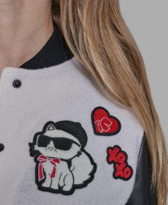 Women's Choupette Knit Bomber Crew Neck Jacket