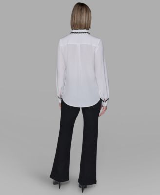 Women's Tweed Collar Top