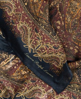 Fall Paisley Square Scarf