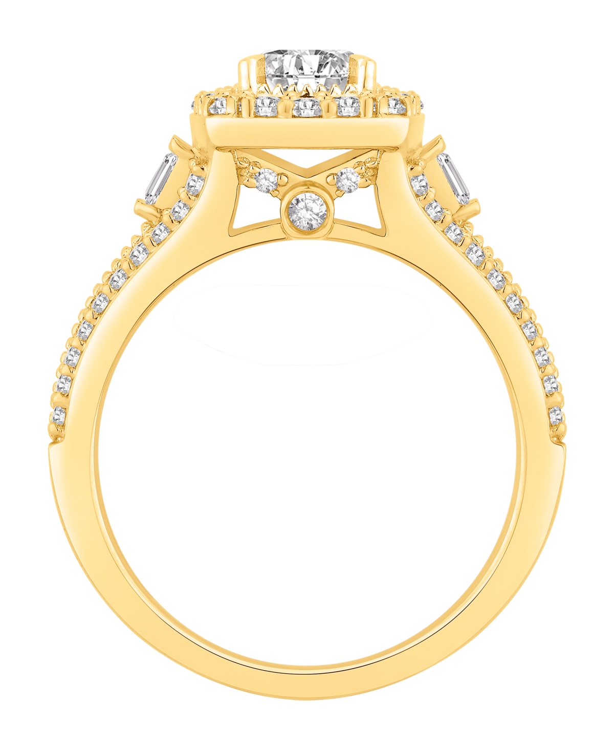 Macy's Diamond Halo Engagement Ring (7/8 ct. t.w.) in 14K Yellow Gold