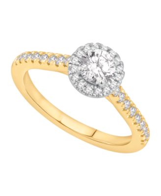 Diamond Halo Bridal Set (1 ct. t.w.) in 18k Two-Tone Gold