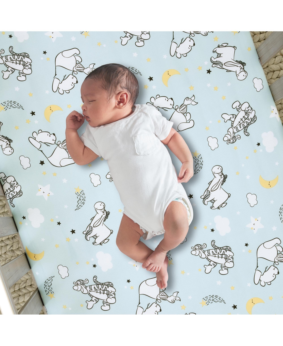 Bedtime Originals Disney Baby Starlight Pooh 3-Piece Blue Nursery Crib Bedding Set