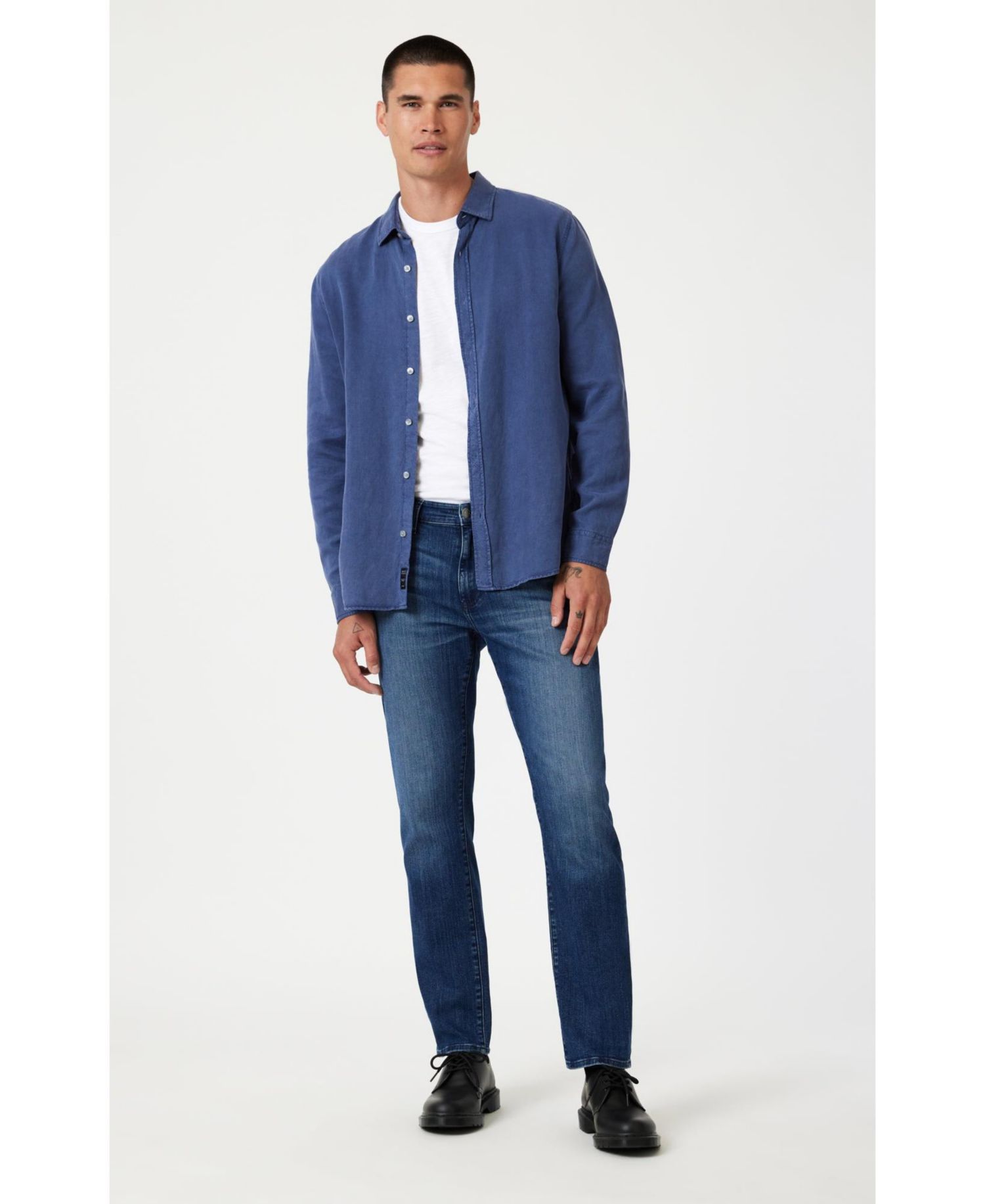 Men's Mavi Zach Straight Leg In Dark Brushed Nashville Jeans
