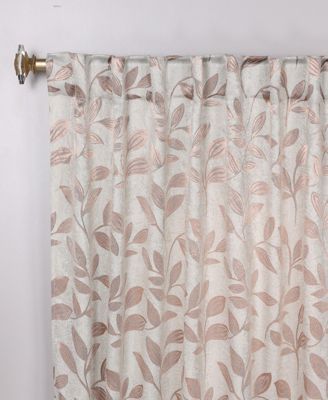 Leaves Modern Bohemian Back Tab Blackout Curtain Set, 52"x 96"