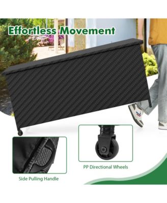 85 Gallon Outdoor Storage Box with Removable Liner and Universal Wheels-Black